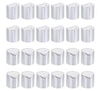 OLYCRAFT 24 Pcs Silver Aluminized Plastic Disc Top Caps 24/410 Aluminum Thread Cap for Bottle 24mm Inner Diameter Replacement Press Caps Disc Top Caps for Plastic Bottles Durable Dispensing Lids