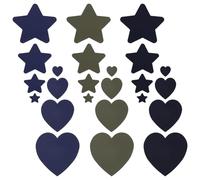 OLYCRAFT 24Pcs 3 Color Down Jacket Repair Patches Stars Nylon Self Adhesive Patches Heart Waterproof Tenacious Tape Patch Tear-Resistant Rip-Stop Nylon Patch for Jackets Hiking Bags Coats Clothing