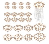 OLYCRAFT 24pcs 4 Sizes Lotus Dream Catcher Wooden Rings Wood Lotus Dream Catcher Hoops Lotus Macrame Ring Wooden Hoop Craft Rings for DIY Craft Dream Catcher Making Wall Hanging Decor
