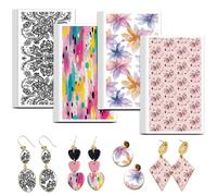 OLYCRAFT 24Pcs Flowers Clay Transfer Paper 4 Design Transfer Paper for Polymer Lace Bow Polymer Clay Transfers Sheets Floral Theme Small Transfers Papers for Clays Earrings Jewelry Making