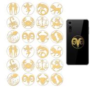 OLYCRAFT 24pcs Golden Metal Stickers 4x4cm 12 Constellations Gold Sticker Constellation Themed Self Adhesive Stickers Metal Crafts Sticker for DIY Scrapbooking DIY Crafts Resin Decoration