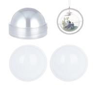 OLYCRAFT 24Pcs Half Ball Dome 8cm Clear Plastic Domes Candy Holder Shaker Domes Transparent Plastic Dimensional Dome Packing Covers for Shaker Card Making Paper Crafting DIY Present Box
