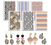 OLYCRAFT 24pcs Leopard Print Clay Transfer Paper 6 Styles Transfer Paper for Polymer Snake Scales Polymer Clay Transfers Sheets Animal Patterns Transfers Papers for Clays Earrings Jewelry Art Making
