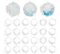 OLYCRAFT 24pcs Sea Theme Resin Bezels 6 Style Silver Open Frame Pendant Charms Summer Theme Alloy Hollow Resin Frames with Loop for Earrings Necklace Bracelet Jewelry Making