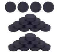 OLYCRAFT 24Pcs Small Hockey Pucks 36.5x13.5mm Black Ice Hockey Pucks Mini Table Hockeys Puck Accessories Durable Rubber Puck for Adult Office Party Indoor Tabletop Entertainment Practice