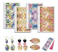 OLYCRAFT 24Pcs Stained Glass Flowers Clay Transfer Paper 4 Design Hydrangeas Pattern Transfers Paper for Polymer Watercolor Roses Polymer Clay Transfer Sheets Small Ceramic Decal for Jewelry Making