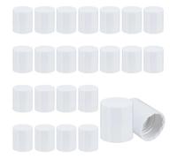 OLYCRAFT 24Pcs White Cosmetic Bottle Cap 24/410 Frosted Screw Top Caps 25mm Inner Diameter ABS Plastic Column Bottle Cap Replacement Caps for Plastic Cosmetic Bottles Sport Bottles Lids