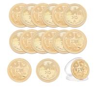 OLYCRAFT 24Pcs Yes No Challenge Coin 4cm Decision Maker Flip Coins Golden Divination Flip Coin Good Luck Commermorative Coins with Plastic Box for Holiday School Office Party Game Supplies