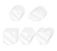 OLYCRAFT 25 Pcs 2mm Acrylic Blanks for Light Base 5 Styles LED Light Base Clear Panels Round Clear Cast Acrylic Sheets with Double Sided Protective for DIY Display Table Sign Craft Projects