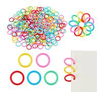 OLYCRAFT 250Pcs 5 Colors Plastic Binder Rings 20.5mm ID Colorful Loose Leaf Binder Rings Multi-Color Plastic Book Rings Flexible for Cards Document Stack School Home and Office Use