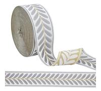 OLYCRAFT 25m Jacquard Ribbon Trim 6cm Wide Vintage Ribbon Decorative Leaf Trim Woven Polyester Ribbons for DIY Sewing Present Wrapping Curtains Clothes Decorations Bag Belt Making