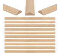 OLYCRAFT 25Pcs Unfinished 3D Wood Trims Molding 40cm DIY Trims Cylinder Half Wooden Trim Molding Decorative Wood Trims for Home Wall Door Border Ceiling Cabinet Window