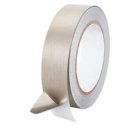 OLYCRAFT 26mm Wide 20m Faraday Cloth Tape Double Conductive RF Fabric Tape High Shielding Conductive Tape Sliver Fabric Adhesive Tape Roll for Signal Blocking EMI Shielding Wire Harness Wrap