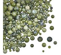 OLYCRAFT 273pcs Natural TaiWan Jade Beads Green Rock Bead 4mm 6mm 8mm 10mm 12mm Nature Jasper Beads Round Loose Gemstone Beads Energy Stone for Bracelet Necklace Jewelry Making