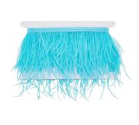 OLYCRAFT 2m Light Blue Ostrich Feather Trim 10~17cm Width Fringe Trim Sewing Feather Trim Ribbon Feathers Sewing Crafts Decor for DIY Sewing Clothing Accessories Home Party Costumes Decoration