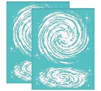 OLYCRAFT 2Pcs 22x28cm Galaxy Outer Space Self-Adhesive Silk Screen Printing Stencil Galaxy Silk Screen Stencil Vortex Reusable Mesh Stencils Transfer for DIY T-Shirt Fabric Painting