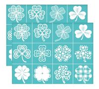 OLYCRAFT 2Pcs 28x22cm Four Leaf Clover Self-Adhesive Silk Screen Printing Stencil St. Patrick's Day Theme Silk Screen Stencil Reusable Mesh Stencils Transfer for DIY T-Shirt Fabric Painting
