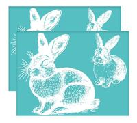 OLYCRAFT 2Pcs 28x22cm Rabbit Silk Screen Stencil Easter Theme Self-Adhesive Silk Screen Printing Stencil Mesh Stencils Transfer Home Decor for DIY T-Shirt Pillow Fabric Decoration