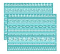 OLYCRAFT 2Pcs 28x22cm Self-Adhesive Silk Screen Printing Stencil Baroque Border Silk Screen Stencil Stencils Washable Reusable Mesh Transfer for Painting on Wood DIY T-Shirt Fabric