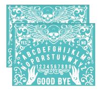 OLYCRAFT 2Pcs 28x22cm Self-Adhesive Silk Screen Printing Stencil Ouija Board Silk Screen Stencil Skeleton Letter Number Mesh Stencils Hand Transfer for Painting on Wood DIY T-Shirt Fabric