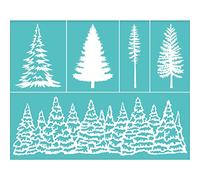 OLYCRAFT 2pcs 28x22cm Self-Adhesive Silk Screen Printing Stencils Winter Forest Pattern Mesh Transfer Stencil Reusable Tree Silkscreen Stencil for Printing on Wood T-Shirts Canvas Fabric