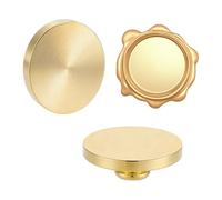 OLYCRAFT 2pcs Blank Wax Seal Stamp 50mm Round Sealing Wax Stamp Removable Brass Stamps Sealing Solid Brass Stamps Head for Wedding Envelope Invitations Letters Cards Present Wrapping