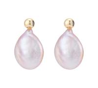 OLYCRAFT 2Pcs Freshwater Pearl Charm Pendant Pink Natural Pearl Pendants Irregular Keshi Pearls Pendant Charms Flat Round Pearls Pendants with Brass Bail for Bracelet Necklace Jewellery Making
