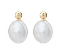 OLYCRAFT 2Pcs Freshwater Pearl Charm Pendant White Natural Pearl Pendants Irregular Keshi Pearls Pendant Charms Flat Round Pearls Pendants with Brass Bail for Bracelet Necklace Jewellery Making