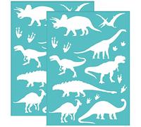 OLYCRAFT 2Pcs Self-Adhesive Silk Screen Printing Stencil Dinosaur Pattern Stencil Reusable Animal Mesh Stencils Transfer Washable Home Decor for DIY T-Shirt Fabric Painting 19.5x14cm