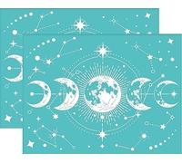 OLYCRAFT 2pcs Self-Adhesive Silk Screen Printing Stencil Moon Phase Pattern Mesh Transfers Cutting Stencils Reusable Washable Stencils for Printing on Wood T-Shirts 28x22cm/11x8.5inch