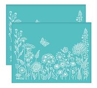 OLYCRAFT 2Pcs Self-Adhesive Silk Screen Printing Stencil Plants Pattern Mesh Transfers Stencil Flower Butterfly Silk Screen Stencils for Painting on Wood DIY T-Shirt Fabric - 28x22cm