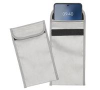 OLYCRAFT 2Pcs Signal Blocking Bag Security Pouch Silver Faraday Bag for Cell Phone Anti-Tracking Anti-Spying Shielding Pouch Anti-Radiation Shield Bags RFID Blocker for Phone Privacy Protection