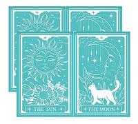 OLYCRAFT 2pcs Tarot Theme Stencils - Self-Adhesive Silk Screen Printing Stencils - The Sun, The Moon - Reusable Mesh Transfer for Painting on Wood, T-Shirts, Bags - 28x22cm