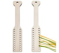 OLYCRAFT 2pcs Wood Weaving Sticks 23x4cm Wooden Weaving Shuttle Wood Color Wood Bobbin Stick With 0.6~0.8mm Holes Wood Warping Paddle for Weaving DIY Craft Accessories