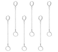 OLYCRAFT 3 Pairs Earplugs Earrings Holder 8.6cm Anti-lost Earplug Holder Brass Earring Hanging Chain for Gym Office Music Concerts Earplugs Accessible Tylishly Organized - Silver
