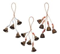 OLYCRAFT 3 Pcs 3 Colors Witch Bells with Porcelain and Wood Beads 30cm Handmade Witch Decor Witchcraft Bells Set Handmade Hanging Witch Craft for Home Decor Pendants Home Door Knob Decoration