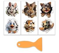 OLYCRAFT 3 Sheets/Set Cartoon Animals Rub on Transfers for Furniture and Craft 15x30cm Rabbit Furniture Decal Transfer Stickers Rub on Decal with 1pc Scraper for Wooden Home Decorations