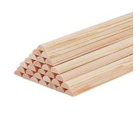 OLYCRAFT 30Pcs 301x7mm Half Round Wood Sticks - 3.5mm Thick Unfinished Wooden Dowels & Strips - Natural Wood Round Sticks for Model Accessories