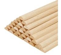 OLYCRAFT 30Pcs 40.2cm Half Round Dowel Rods 19.5x9mm Wooden Dowel Rods Unfinished Wood Craft Sticks Half Round Craft Sticks Arch Wood Dowels Rod for Braiding Tapestry DIY Crafts Building Model