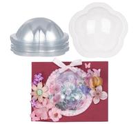OLYCRAFT 30Pcs Flower Candy Dome 10cm Clear Plastic Domes Candy Holder Shaker Domes Transparent Plastic Dimensional Dome Packing Covers for Shaker Card Making Paper Crafting DIY Present Box