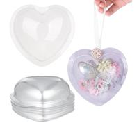 OLYCRAFT 30Pcs Heart Candy Dome 13x12.4cm Clear Plastic Domes Candy Holder Shaker Domes Transparent Plastic Dimensional Dome Packing Covers for Shaker Card Making Paper Crafting DIY Present Box