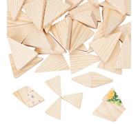 OLYCRAFT 30pcs Triangle Wood Pieces 4.8x6.2x0.5 Inch Unfinished Wood Pieces Wood Triangle Cutout Natural Blank Triangle Pieces Blank Slices for DIY Crafts Drawing Painting Wood Engraving