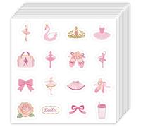 OLYCRAFT 320Pcs Ballet Self-Adhesive Stickers 20 Sheets Dance Shoes Paper Decorative Stickers Pink Scrapbooking Labels for DIY Crafts Scrapbooking Calendars Album Bullet Journals