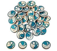 OLYCRAFT 32Pcs Moon & Star Shank Buttons 7.5mm 8mm Flat Round Alloy Enamel Buttons with 2mm Hole Metal Blazer Button Set Craft Buttons for Sewing Clothing, Suits, Coats, Uniform and Jacket - 4 Styles