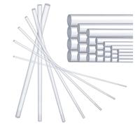OLYCRAFT 35Pcs 7 Sizes Clear Acrylic Dowel Rods Assortment Kit Diameter 3/4/5/6/8/9.5/12mm Acrylic Round Solid Rod Bar DIY Model Material Round Stick for Model Making DIY Crafts-11.8 Inch Length