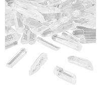 OLYCRAFT 35pcs Quartz Beads - Natural Polished Tumbled Clear Quartz Crystal Points Shards for Jewelry Making