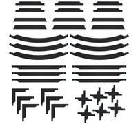 OLYCRAFT 36 Pcs 6 Styles Black Acrylic Deployment Zone Template for Tabletop Wargaming Black War Games Measuring Ruler Acrylic Game Accessories for Tabletop Wargames Templates Sets