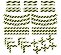 OLYCRAFT 36 Pcs 6 Styles Yellow and Black Acrylic Deployment Zone Template for Tabletop Wargaming War Games Measuring Ruler Acrylic Game Accessories for Tabletop Wargames Templates Sets