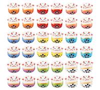 OLYCRAFT 36pcs Lucky Cat Porcelain Bead Maneki Neko Spacer Beads Fortune Cat Loose Beads Charms for Jewelry Making Nacklace Bracelet Earrings Accessories - Hole 2mm