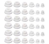 OLYCRAFT 36Pcs Silicone Rubber Plug Bathtub Jet Covers Silicone Hole Plug 6 Sizes White Tube Plugs Fit for 10mm 12mm 14mm 16mm 19mm 23mm Bathtub Hole for Washbasins Kitchen Sinks Bath Tubs